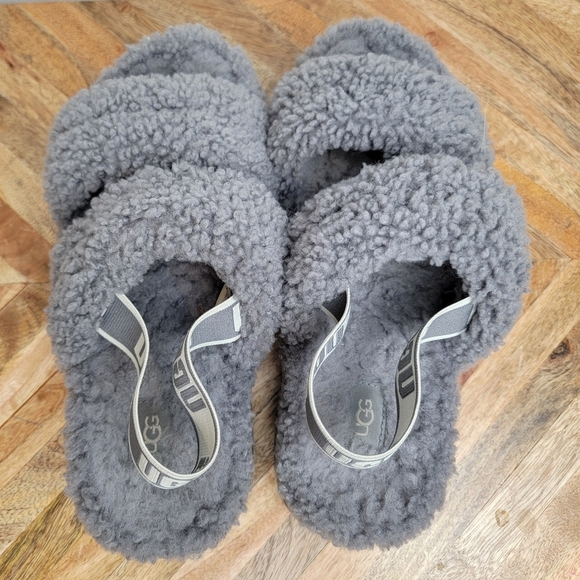 Grey Ugg Oh Fluffita Sandals Platform - Picture 5 of 9